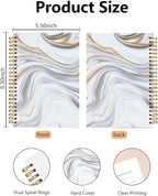 BitKan White & Gold Marble Spiral Notebooks - Minimalist White Gold Marble Design Hardcover Journals for Daily Notes/Planning/Note Taking, Stylish Sleek Gifts for Women/College Students/Worker