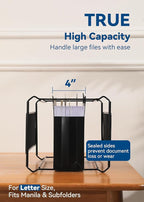 SortRax Plastic High Capacity Hanging File Folders, Letter Size, 4" Expanding Accordion Pocket with Movable Dividers, Heavy Duty for Filing Cabinet, Insertable Tabs, 6 Pack