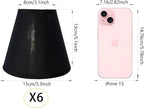 TAaMTYH small lamp shade chandelier shades set of 6，Fabric Lampshade for Wall Lamp，chandelier shades，small table lamps，For Cutting Edge bulbs, Clip-on Fitter Lampshade，3" X 6" X 5"