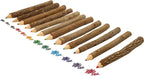 BSIRI Bark 7 Inch Colors Pencils Set Assorted-Stick Twig of Wood Pencils Outdoor Colored Wooden Pencil Tree for Child Camping Decorations Color Wood, Color Pencils for Adult Wedding Decorations