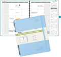 POPRUN Monthly Planner 2026-2027 (Large 8.5" x 10.5") 18 Months Calendar Book(Jan 2026 - Jun 2027) - 4 Pages per Month with Expense & Notes, Stair-like tabs, Leather Cover, Sunday Start - Blue