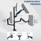 VIVO Pneumatic Arm Quad Ultrawide Monitor Extra Tall Desk Mount for Up to 49 inch Screens Individual Arm Capacity, Max 38 inch Screens for 4 Ultra Wides Up to 44 lbs, Black, STAND-V400D