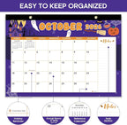 Desk Calendar 2026, 21 Months Calendar Runs from October 2025 to June 2027 - Large 17" x 12" Desktop/Wall Monthly Planner for Home School, or Office - Watercolor Festival