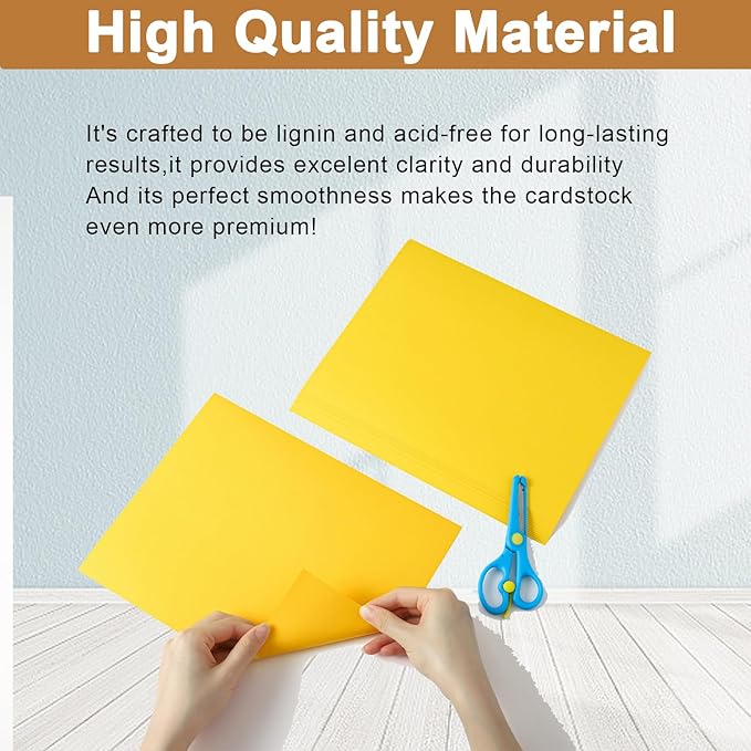 Silunkia 40 Sheets Yellow Cardstock 8.5 x 11 Crafts Paper, 200gsm/75lb Heavyweight Card Stock Printer Paper for DIY Cards Making, Certificates, Wedding Invitations, Menus, Birthday Decorations, School