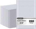 skardeco Bubble Mailers 4x8inch 200Pack Gray Bubble Mailers Self-Seal Padded Mailing Envelopes Bubble Opaque Padded Mailer for Small Businesses to Package and Mail Jewelry Cosmetics#000（white，gray）