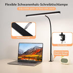 FAPEMIH LED Desk Lamp for Office Home, Adjustable Flexible Eye-Caring Desk Light with,5 Modes 10 Brightness Adjustment, USB Adapter Desk Lamp with Clamp-T-B