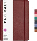 PAPERAGE Softcover Lined Journal Notebook (Burgundy), 160 Pages, Medium College Ruled Notebook, 5.6 inches x 7.9 inches - 100 GSM Thick Premium Paper, Soft Vegan Leather Journal for Home, Work & School