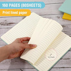 Honoson 20 Pack Lined Journal Notebooks A5 Hardcover Executive Notebook 5.5" x 8.3" PU Leather Wide Ruled Journals Bulk with Elastic Band for Home Business Office School Supplies(4 Pastel Colors)