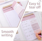 Thboxes 2 Packs To Do List Notepad, Total 208 Pages To Do List Notebook A5 Undated Daily Planner Notepad with Task Checklist Home Office School Supplies