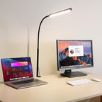 FAPEMIH LED Desk Lamp for Office Home, Adjustable Flexible Eye-Caring Desk Light with,5 Modes 10 Brightness Adjustment, USB Adapter Desk Lamp with Clamp-LK-B