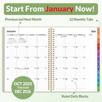 SUNEE 2026 Weekly and Monthly Planner - from January 2026 - December 2026, Daily Agenda Planner with Monthly Tab, Flexible Cover, Note Pages, Pockets, Bookmark, Spiral Binding, Sage Green, 8.5"x11"