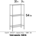 Regal Altair 14" Deep x 30" Wide x 54" Height Wire Shelving Kit | 3-Tier | NSF Commercial Storage Rack Unit