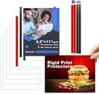2 Pack 8.5'' x 11'' Inch Magnetic Sign Holders, Rigid Print Protectors, Paper Holder With Adhesive Tape, Plastic Document Holder For Posters Letter Paper Picture, Wall Mount Magnetic Frame for Refrigerator Window, Door, Home, Office, and Store