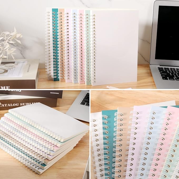 48 Pack A5 Spiral Notebooks College Ruled Spiral Notebooks Bulk Inches Lined Travel Writing Notebooks Journal Notepad for Office School Supplies, 50 Sheets 100 Pages, 8.3 x 5.5 Inches, Multicolor