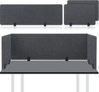 Yaomiao 3 Pcs Acoustic Desk Divider Soundproof Desk Privacy Panel Freestanding Desk Partitions Sound Absorbing for Students Office Reduce Noise Visual Distractions (Dark Gray,60 x 16", 24 x 16")
