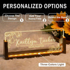 Desk Name Plate Personalized, Custom Office Light Up Name Plate for Desks, Desk Decorations for Women Men Office, Employee Appreciation Gifts for Coworkers