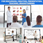 Max-officoo Large Dry Erase White Board with Rolling Stand 72"x48" Double-Sided Mobile Magnetic Whiteboard on Wheels, Including 3 Magnetic Erasers, 7 Markers, 30 Magnets