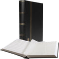 LIGHTHOUSE – “BASIC” Hard Cover Stockbook for Stamps - 64 White Cardstock 9”x12” (A4) Pages with Glassine Strips and Double Linen Hinges - Black