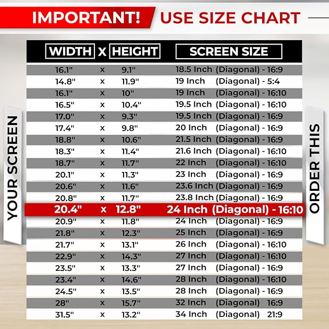 SightPro 24 Inch 16:10 Computer Privacy Screen Filter for Monitor - Privacy Shield and Anti-Glare Protector