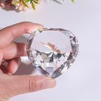 SWTHONY 60mm Crystal Diamond Paperweight Heart Shaped Glass Gems Big Fake Diamonds for Women Desk Nail Background for Pictures Wedding Centerpiece Clear