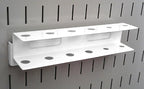Wall Control Pegboard Screwdriver Holder Bracket Slotted Metal Pegboard Accessory Pegboard and Slotted Tool Board – White (Pack of 2)
