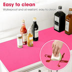 ALIUNI Drawer and Shelf Liner, Non-Slip Kitchen Cabinet Liners Non-Adhesive Thick Strong Grip Waterproof Washable Mats Protect Dresser Shelves Cupboard Bathroom Cabinets, Fuchsia, 18 in X 10 FT