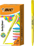 BIC Brite Liner Highlighters Chisel Tip Assorted Colors | Vibrant | 24-Count, Pack of 12