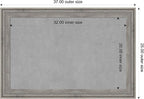 Amanti Art Grey Framed Magnetic Board 25x37 Large Vision Board for use with Magnets, 100% Metal Sheet to Display Items as Office Decor or for Home Organization in mudroom, Kitchen or Kids Room