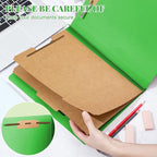 Skyygemm 36 Pcs Classification Folders Letter Size, 2 Divider Pressboard File Folders with 3. 5 Inch Expansion, 2 Prongs Fastener, Heavy Duty Office File Organizers for Teachers, Medical (Green)