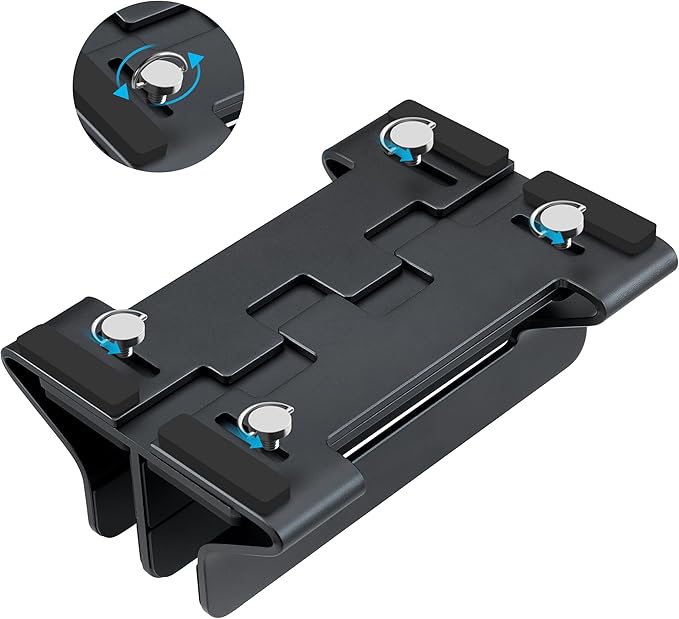 Psitek Aluminum Dual Vertical Laptop Stand Dock Holder, Supports 2 Devices, Adjustable Slot Width 15-36mm, Space-Saving Upright Storage for MacBook and Laptops