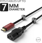 ICONIT Cable Anchors for Desk Organization Gun Metal | Premium Aluminum Cord Organizers | Charger + Cable Management Clips for Home & Office | Stylish, Sturdy, & Functional | (3 Pack)