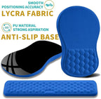 Hokafenle 2 in 1 Ergonomic Mouse Pad Wrist Support & Wrist Rest for Computer Keyboard Set, with Relieve Carpal Tunnel Pain Massage Bulge and Full Memory Gel Design (2In1 Set, Dg Blue)