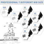 YISAN 18-Pack Colored Drawing Pens for Artists,Fineliner Pens,Micro-line Pens,11 Waterproof Archival Ink Colors Felt Tip & 7 Black,70344