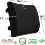 Everlasting Comfort Lumbar Support Pillow for Office Chair - Memory Foam Back Cushion for Car Seat - Promotes Better Posture, Back Pain Relief - Ideal Gaming and Desk Chairs Work and Home Essentials
