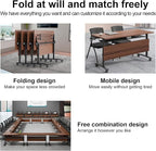 Conference Table Foldable Meeting Tables,Flip Top Mobile Training Table The folding conference table With Silent Wheels Is Convenient And Fast,Modern Mobile Meeting Tables (2pack 140*60*75)