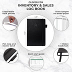 Clever Fox Inventory & Sales Log Book for Small Business – Inventory Ledger Book, Inventory Notebook, Order Tracker Book for Purchases, Sales & Reorders – Undated, Hardcover, A5, Black