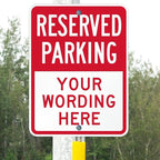 SmartSign 24 x 18 inch Custom “Reserved Parking” Metal Sign - Add Text, 80 mil Aluminum, 3M Laminated Engineer Grade Reflective Material, Red and White, Made in USA
