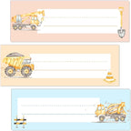 Name Tags for Desks, Construction Truck Theme Students Name Plates, Locker Name Labels for School, Back to School Classroom Decor, 30 Pack (05)