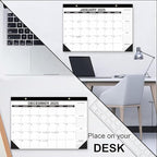 Desk Calendar 2026-18-Month (Jan 2026-Jun 2027) 17x12 Inches, 2 Stickers Included, Desktop/Wall Monthly Calendar for Home, School & Office (Simple black)