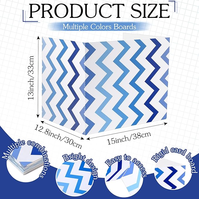 SATINIOR 24 Pcs Desk Dividers for Students, 12 Colors Testing Dividers Privacy Folders for Classroom Must Have Bulk, Study Panel for School Teacher Student Study Supplies(Stripe Style)