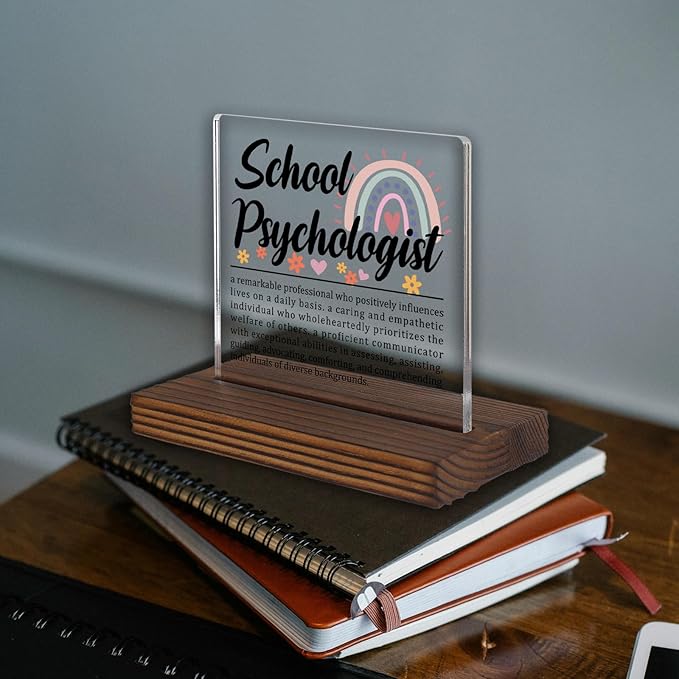 School Psychologist Gifts, Thank You Desk Sign for Student Support Staff, Inspirational Plaque for Counseling Office or Education Professionals PA051
