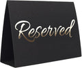 20 Pack Black Reserved Table Sign with Golden Letters - Reserved Signs For Wedding - Wedding Accessories - Tent Cards For Reserving Seats & Places - Place Cards for Party