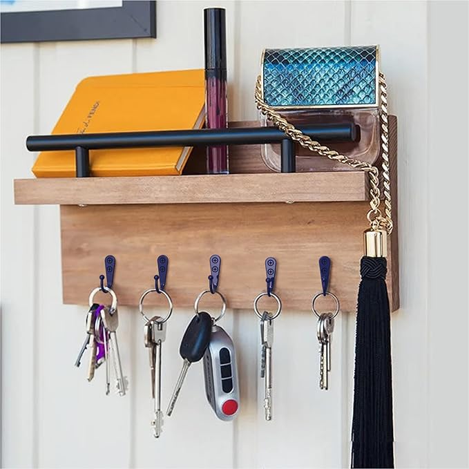 ZAYBOD 15-Pack Coat Hooks with 30 Screws | Heavy Duty Wall Mounted for Robe, Backpack & Keys | Entryway, Bathroom, Bedroom Hanging Hardware (Purple)