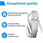 Hufopik 10 Pcs Cubicle Hooks - Fabric Panel Wall Clips for Hanging Coats, Pictures, Supports up to 40 lbs (Silver)