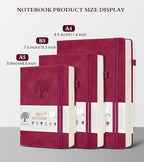 PERCUN A4 Lined Journal Notebook，365 Page Large Leather Journals for Writing Women Men，Hardcover Notebook with 100Gsm Thick Pages for Travel，Work，School，College Ruled, Daily Diary (8.5" x 11.4")