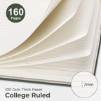 AHGXG Spiral Journal Notebook, 160 Lined Pages, A5 Medium Size (5.7'' x 8.3''), for Men & Women, Journaling, Writing, Work & Office, Hardcover, 100 GSM Thick Paper (Dark Green)