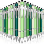 Zonon 38 Pieces Rubberized Ballpoint Pen with Stylus Tip Stylish Metal Pen Capacitive Styli with Soft Rubberized Grip, Black Ink for Most Devices(Charming Colors)