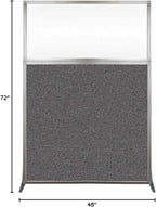 Versare Hush Screen Portable Room Divider | Workstation Wall Divider | Freestanding Privacy Hush Panels | Clear Windows | Fabric Office Divider Screen | Great for Room Separation