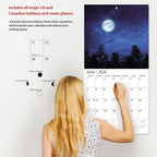 2026 Wall Calendar,Calendar 2026, November 2025 - December 2026, Wall Calendar Moon, 12" x 24" Opened,Full Page Months Thick & Sturdy Paper for Calendar Organizing & Planning