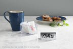 New Star Foodservice Stainless Steel Table Tent Sign (Silver (Plain), 3-Inch by 1-1/2-Inch (Set of 6))